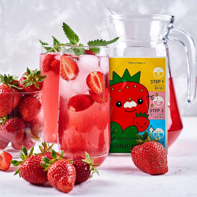 tonymoly runaway strawberry seeds Tonymoly Runaway Strawberry 3-step Nose pack I Korean Skincare – Korean Skincare UK