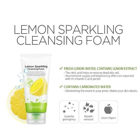 Secret Key Lemon Sparkling Cleansing Foam - Korean-Skincare